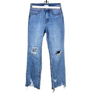 Urban Outfitters BDG Cowboy Jean Distressed Chewed Hem Size 25 Grunge Boho 90s